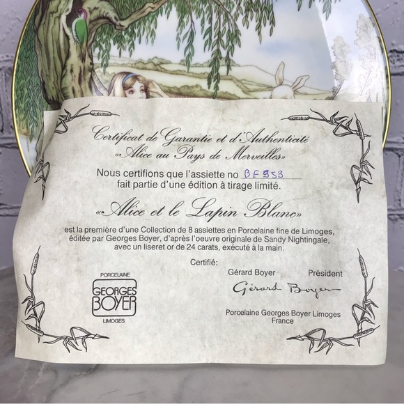 Alice In Wonderland 1981 Vintage French Collection Plate Alice Et La Chenille - Picture 5 of 7